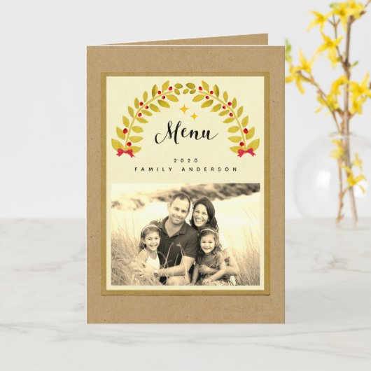 rustikales Dinner Party Template Menü Karte (Gelbe Blume)