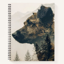 Rustikales Dog Forest Landscape Notebook Notizblock