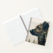 Rustikales Dog Forest Landscape Notebook Notizblock (Innenseite)
