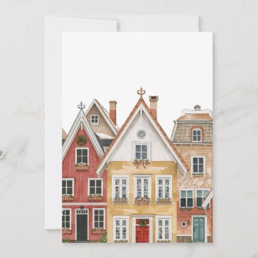 Rustikales Dorf Winter Weihnachtsdusche Einladung (Rückseite)