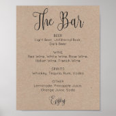 Rustikales Drehbuch Bar Poster (Vorne)