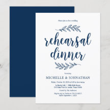 Rustikales Drehbuch, Navy Blue, Hochzeitsessen Pro