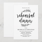 Rustikales Drehbuch, Schwarz, Hochzeit-Probe-Abend Einladung (Vorne/Hinten)