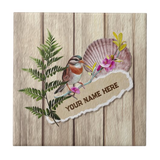 Rustikales Drehpapier Holzölfarbe Persönliche Beze Fliese (Vorderseite)