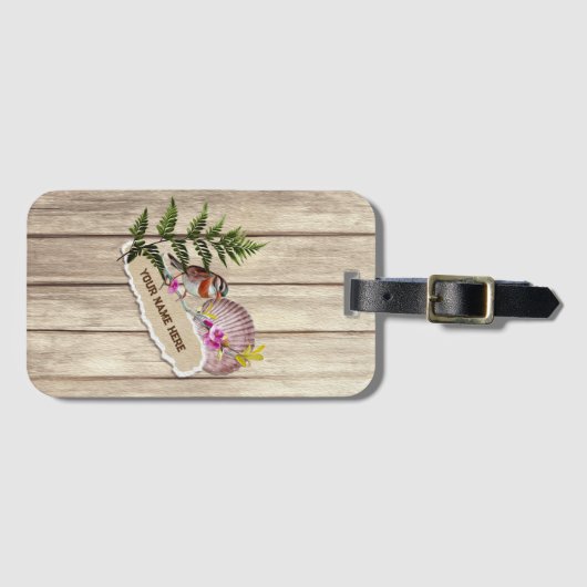 Rustikales Drehpapier Holzölfarbe Persönliche Beze Gepäckanhänger (Vorderseite (Horizontal))