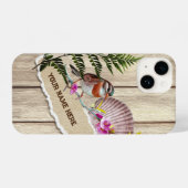 Rustikales Drehpapier Holzölfarbe Persönliche Beze iPhone Hülle (Rückseite (Horizontal))