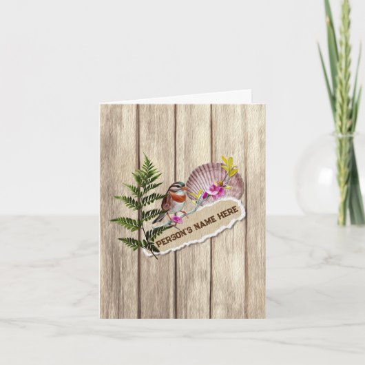 Rustikales Drehpapier Holzölfarbe Persönliche Beze Karte (Vorderseite)