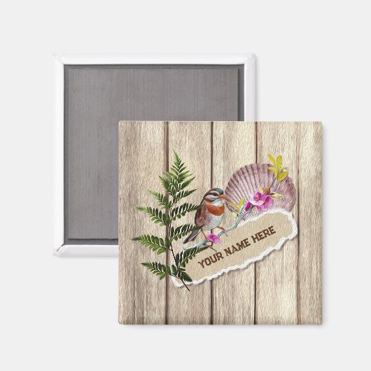 Rustikales Drehpapier Holzölfarbe Persönliche Beze Magnet (Vorderseite/Rückseite)