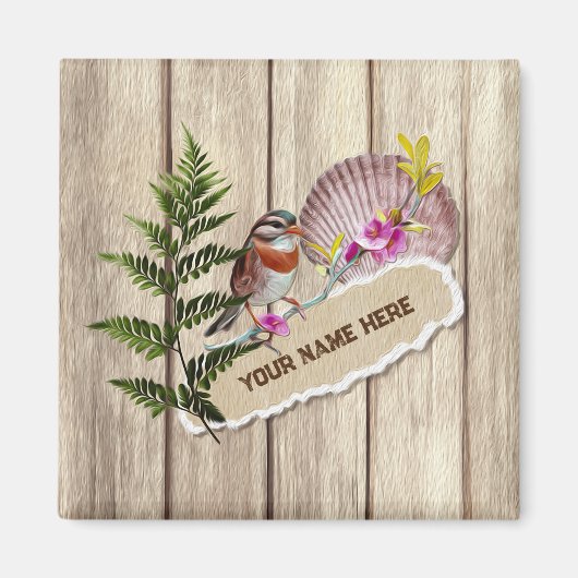 Rustikales Drehpapier Holzölfarbe Persönliche Beze Magnet (Vorne)