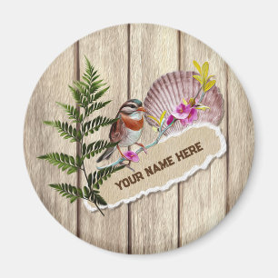 Rustikales Drehpapier Holzölfarbe Persönliche Beze Magnet