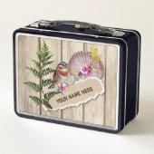 Rustikales Drehpapier Holzölfarbe Persönliche Beze Metall Brotdose (Rückseite)