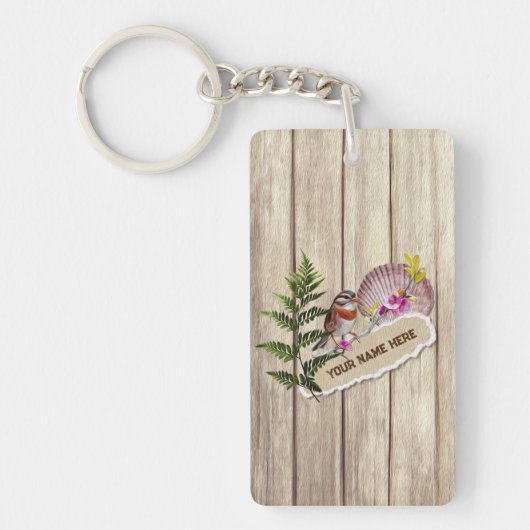 Rustikales Drehpapier Holzölfarbe Persönliche Beze Schlüsselanhänger (Vorderseite)