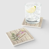 Rustikales Drehpapier Holzölfarbe Persönliche Beze Steinuntersetzer (Seitenansicht)