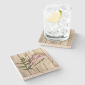 Rustikales Drehpapier Holzölfarbe Persönliche Beze Steinuntersetzer (Seitenansicht)