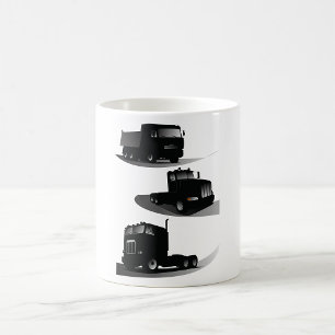 Rustikales Drei-Schwarze-LKWs Vintage-LKW-Design Kaffeetasse