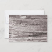 Rustikales Driftwood-Background Wedding RSVP Karte (Rückseite)