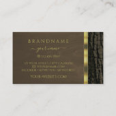 Rustikales dunkelbraunes Baumhacken-Körner-Gold-Bo Visitenkarte (Rückseite)