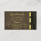 Rustikales dunkelbraunes Baumhacken-Körner-Gold-Bo Visitenkarte (Rückseite)