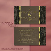 Rustikales dunkelbraunes Baumhackenbarsch-Goldbarr Visitenkarte