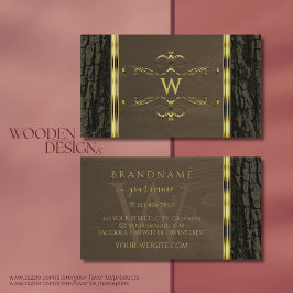 Rustikales dunkelbraunes Baumhackenbarsch-Goldbarr Visitenkarte