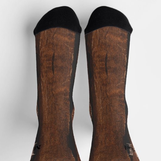 Rustikales dunkelbraunes, cooles, elegantes Monogr Socken (Oben)