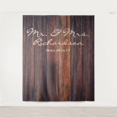 Rustikales dunkelbraunes Foto im Hintergrund Wandteppich (Vorderseite)