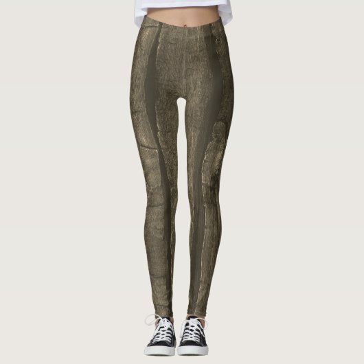 Rustikales, dunkelbraunes Goldsepium Leggings (Vorderseite)