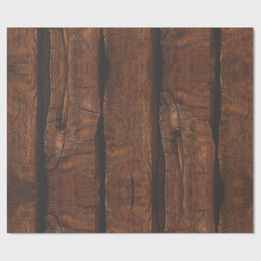 Rustikales dunkelbraunes Holz Geschenkpapier (Flach)