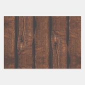 Rustikales dunkelbraunes Holz Geschenkpapier Set (Vorderseite 2)
