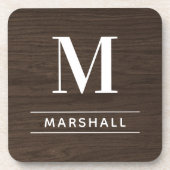 Rustikales dunkelbraunes Holz, kundenspezifische M Getränkeuntersetzer (Vorderseite)