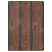 Rustikales dunkelbraunes Holz Monogram Klemmbrett (Rückseite)