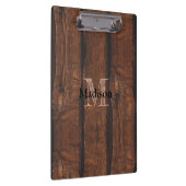 Rustikales dunkelbraunes Holz Monogram Klemmbrett (Rechts)