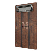 Rustikales dunkelbraunes Holz Monogram Mini Klemmbrett (Gewinkelt2)