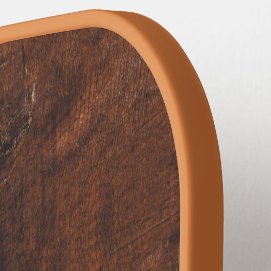 Rustikales dunkelbraunes Holz Monogram Pickleball Schläger (Linke Seite)