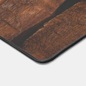 Rustikales dunkelbraunes Holz Monogram Schreibtischunterlage (Ecke)