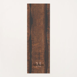 Rustikales dunkelbraunes Holz Monogram Yogamatte