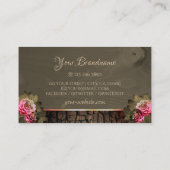 Rustikales dunkelbraunes Holzkörnchen Rosenmonogra Visitenkarte (Rückseite)