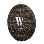 Rustikales Dunkelbraunholz Personalisiert Dartscheibe (Vorderseite rechts)