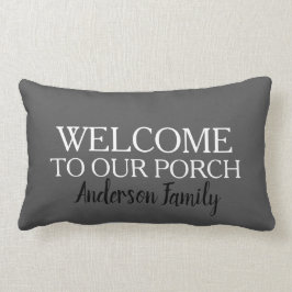 Rustikales dunkelgraues Willkommen zum Lendenkissen