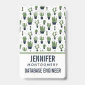 Rustikales dunkelgrünes Kaktus Wüstenmuster Beruf Ausweis (Rückseite)