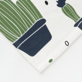 Rustikales dunkelgrünes Kaktus-Wüstenmuster Fleecedecke (Ecke)