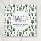 Rustikales dunkelgrünes Kaktus Wüstenmuster Geburt Geschenkanhänger (Vorderseite)