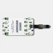 Rustikales dunkelgrünes Kaktus-Wüstenmuster Gepäckanhänger (Rückseite horizontal)