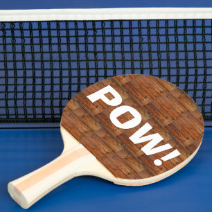 Rustikales Dunkles Holz Funny POW! BAM! Tischtennis Schläger