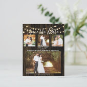 Rustikales Dunkles Holz & Licht 4 Foto Save the Da (Stehend Vorderseite)