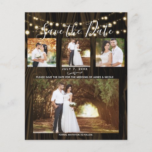 Rustikales Dunkles Holz & Licht 4 Foto Save the Da (Vorderseite)