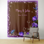 Rustikales dunkles Holz Lila Blumenzwiebelkuppe Wandteppich (Beispiel)