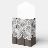 Rustikales dunkles Holz und Spitzen Elegantes Brau Geschenkschachtel (Geöffnet)