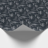 Rustikales dunkles Moody Black Christmas Winterges Geschenkpapier (Ecke)