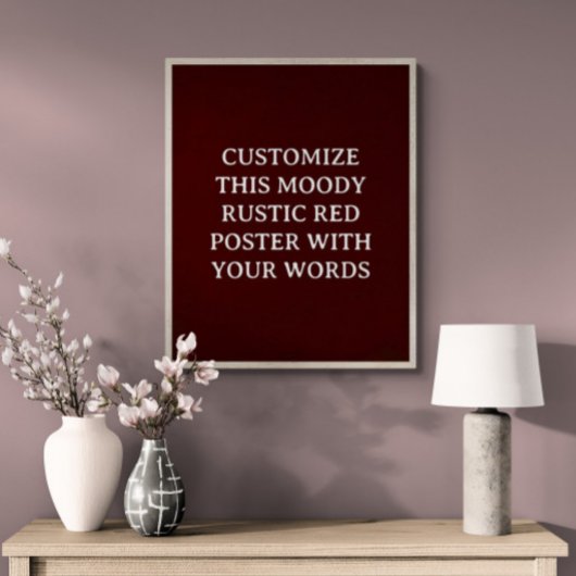 Rustikales dunkles rotes Brautpavillon Weihnachten Poster